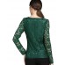 Women's Patchwork Lace Slim All Match Fashion Street chic Simple Plus Size T-shirt,Round Neck Long Sleeve