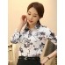 Women's Wild Print Plus Size Long Sleeve Chiffon Shirt