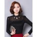 Spring Fall Women's Going out Fashion Wild Casual Solid Color Patchwork Stand Long Sleeve Blouse