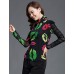 Fall Spring Going out Casual Plus Size Women's Tops Turtleneck Long Sleeve Printing Slim Blouse Black