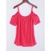 Women's Off Shoulder Strap Flutter T-shirt