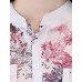 Women's Going out / Plus Size Simple / Street chic Blouse,Floral Stand ? Sleeve Blue / Red Cotton Thin