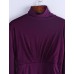 Women's Plus Size / Sexy Spring Blouse,Solid Turtleneck Long Sleeve Black / Green / Purple Cotton / Rayon Medium