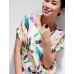 Women's Chiffon Batwing Sleeve Floral Print Tops Blouse T-Shirt Plus Size