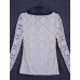 Women's Patchwork Lace Slim All Match Fashion Street chic Simple Plus Size T-shirt,Round Neck Long Sleeve