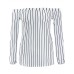 Women's Casual/Daily Simple / Street chic Spring / Fall Fashion Slim Backless T-shirt,Striped Boat Neck Long Sleeve