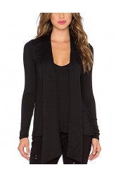 Women's Holiday Sexy / Boho Summer Blouse,Solid Cowl Long Sleeve Black Rayon Thin