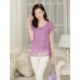 Women's Casual/Daily Simple Summer Blouse,Print Round Neck Short Sleeve Blue / Pink / Green Thin