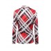 Women's Casual/Daily Simple Fall T-shirt,Print V Neck Long Sleeve Red Polyester Medium Print Randomly