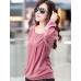 Women's Casual Stretchy Long Sleeve Regular Blouse (Cotton Blends)