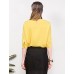 Women's Going out Street chic Spring / Fall T-shirtPrint Round NeckSleeve Yellow Polyester / Spandex Medium