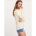 Women's Casual Fall / Winter T-shirt Solid Off Shoulder Long Sleeve White / Brown Shirt