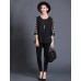 Women's Casual/Daily Plus Size / Street chic Summer Blouse,Check Round Neck ? Sleeve Black Silk / Polyester Thin