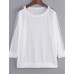 Women's Batwing Round Neck Sheer Mesh Cape Sleeve Loose T-Shirt