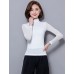 Daily Sexy Fall Blouse,Solid Turtleneck Long Sleeve Blue / Pink / Red / White / Black / Gray Polyester Thin