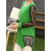 Women's Patchwork / Lace Blue / Black / Green Blouse , Round Neck Long Sleeve Plus Size