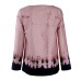 Women's Casual/Daily Vintage Fall T-shirtPrint U Neck Long Sleeve Pink Polyester Medium Print Randomly