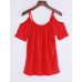 Women's Off Shoulder Strap Flutter T-shirt