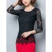 Women's Casual/Daily Sexy Fall Blouse,Solid Round Neck Long Sleeve Pink / Red / White / Black / Gray