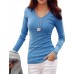 Women's Basic Soft V-neck Slim T-shirt