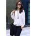 Women's Batwing Round Neck Sheer Mesh Cape Sleeve Loose T-Shirt