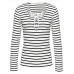 Women's Casual/Daily Sexy / Street chic Spring / Fall Hollow Out Slim Bandage T-shirtStriped V Neck Long Sleeve White