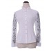  Women's Solid White Shirt,Shirt Collar Long Sleeve