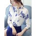 Women's New Fashion Bowknot Chiffon Long Sleeve Blouses Shirt