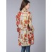 Women's Going out Street chic Fall Shirt,Print Shirt Collar Long Sleeve Blue / Red / Green Polyester Thin