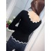 Women's Casual SpringFall WinterT-shirt,Solid Asymmetrical Long Sleeve Blue / Pink / White / Black Shirt