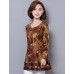 Women's Plus Size / Going out / Casual/Daily Street chic Spring / Fall BlousePrint Round Neck Long Sleeve