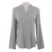 New Blusas Sexy V Neck Chiffon Women Blouse Casual Long Sleeve OL Style Solid Shirts Tops Plus Size