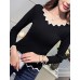 Women's Casual SpringFall WinterT-shirt,Solid Asymmetrical Long Sleeve Blue / Pink / White / Black Shirt