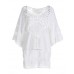 Women's Solid White Blouse,Round Neck ? Length Sleeve