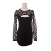 Women's Going out / Plus Size Sexy Summer T-shirt,Solid Round Neck Long Sleeve Black Others Thin