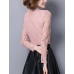 Women's Casual/Daily Sexy Fall Blouse,Solid Turtleneck Long Sleeve Pink / White / Black