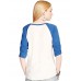 Women's Casual/Daily Street chic Color Block Fashion Sport T-shirt Print Round NeckSleeve Blue Polyester Medium