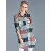 Women's Plus Size / Casual/Daily Street chic Spring / Fall Shirt,Print Shirt Collar Long SleeveCotton Medium