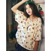 Whisper WheatWomen's Going out / Simple Summer T-shirtPrint Round Neck Short Sleeve White Cotton Thin