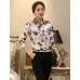 Women's Wild Print Plus Size Long Sleeve Chiffon Shirt